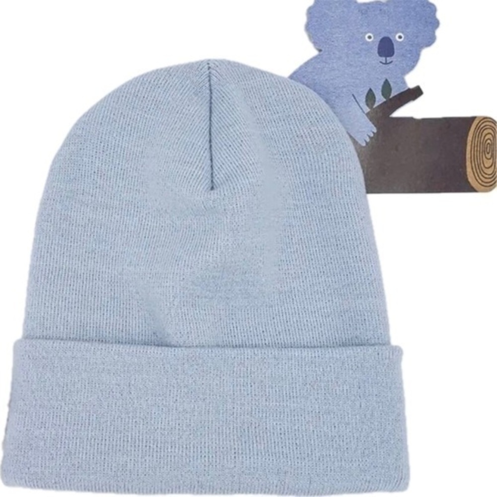 New light blue 100% WOOL warm beanie 3-15